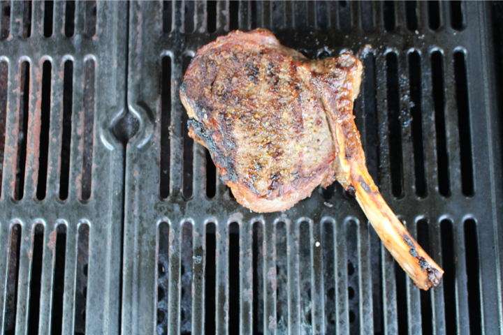 100% Grass-Fed Beef Cowboy Cut Rib Steak Cooked Regenerative Farm Products Delivered Apsey Farms Midwest USA