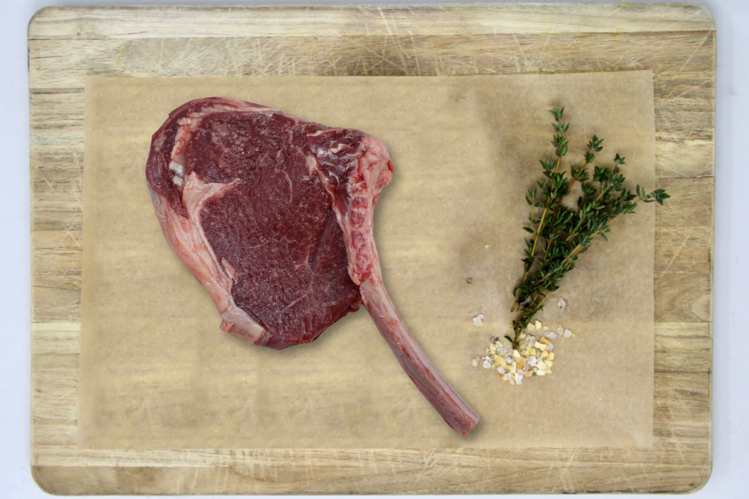 100% Grass-Fed Beef Cowboy Cut Rib Steak Uncooked Regenerative Farm Products Delivered Apsey Farms Midwest USA