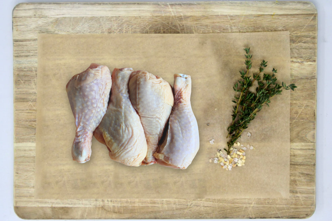 Low PUFA Corn and Soy-Free Chicken Drumsticks Uncooked Regenerative Farm Products Delivered Apsey Farms Midwest USA