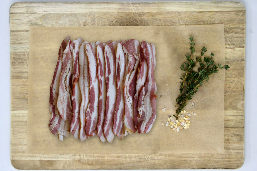 Low PUFA Pasture Raised Pork Bacon Uncooked Regenerative Farm Products Delivered Apsey Farms Midwest USA