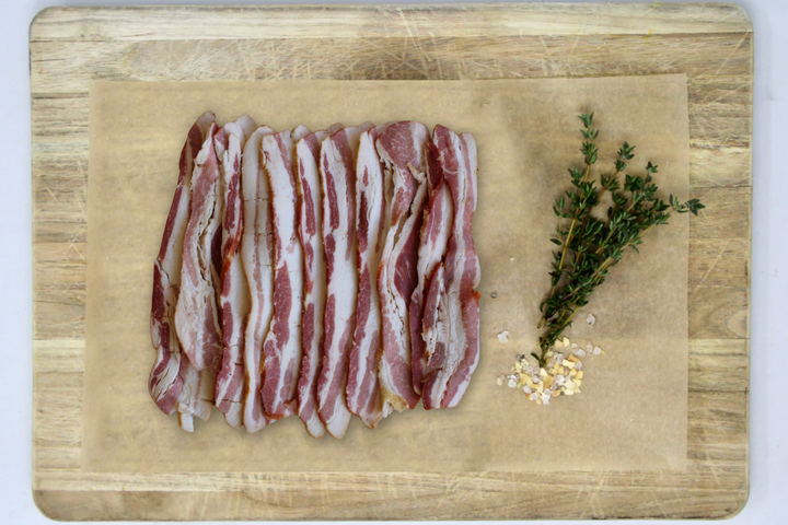 Low PUFA Pasture Raised Pork Bacon Uncooked Regenerative Farm Products Delivered Apsey Farms Midwest USA