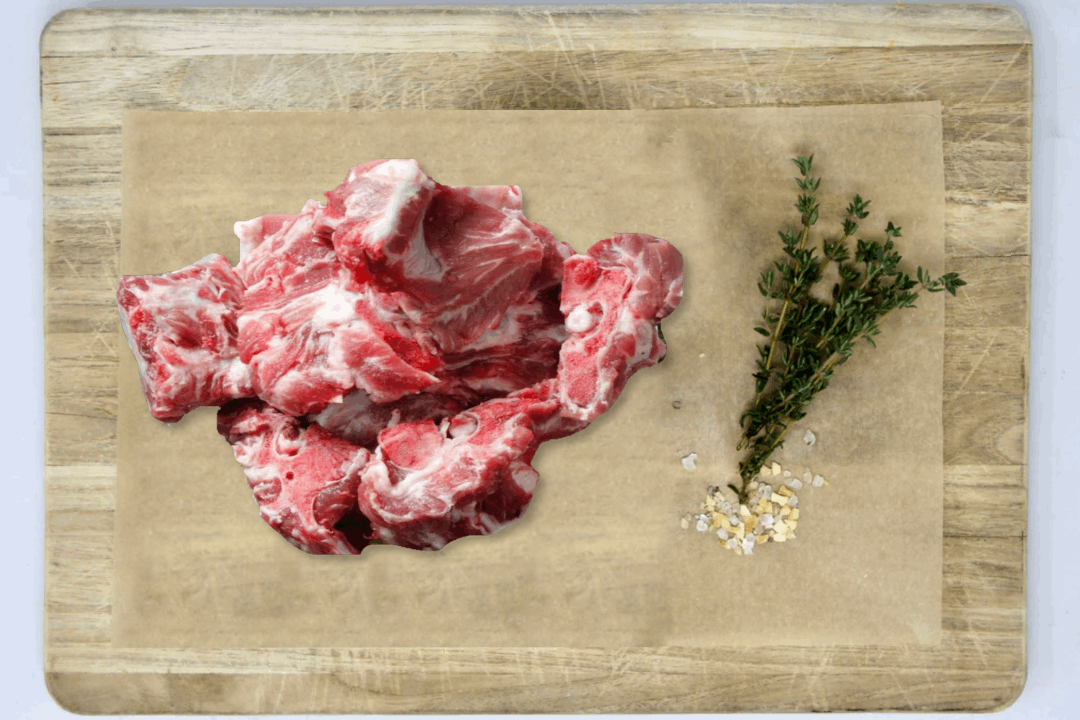 Low PUFA Pasture Raised Pork Neck Bones Uncooked Regenerative Farm Products Delivered Apsey Farms Midwest USA