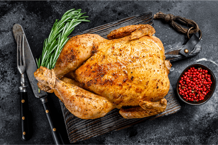 Low PUFA Corn and Soy-Free Whole Chicken Cooked Regenerative Farm Products Delivered Apsey Farms Midwest USA