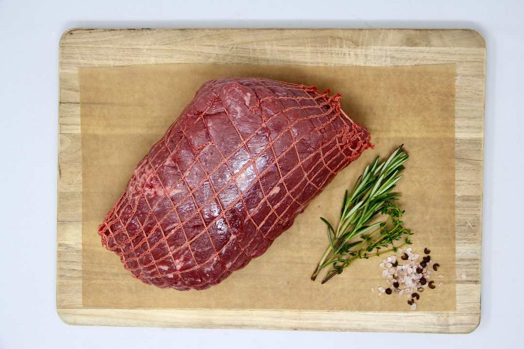 100% Grass-Fed Beef (Wagyu-Angus) Round Roast Uncooked Regenerative Farm Products Delivered Apsey Farms Midwest USA