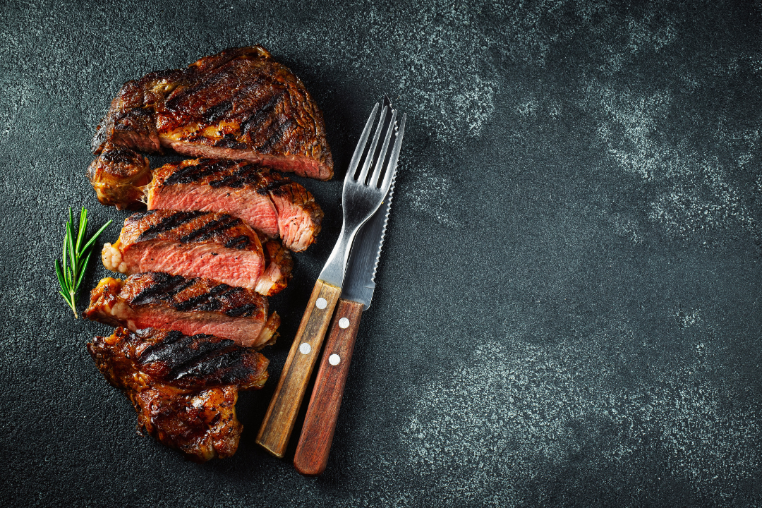 100% Grass-Fed Beef Boneless Ribeye Cooked Regenerative Farm Products Delivered Apsey Farms Midwest USA