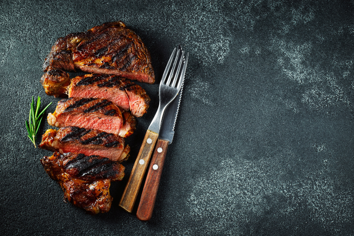 100% Grass-Fed Beef Boneless Ribeye Cooked Regenerative Farm Products Delivered Apsey Farms Midwest USA