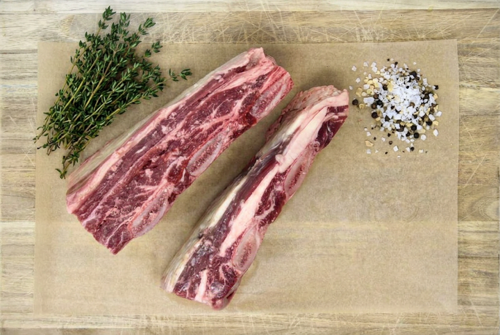 100% Grass-Fed Beef Short Ribs Uncooked Regenerative Farm Products Delivered Apsey Farms Midwest USA 