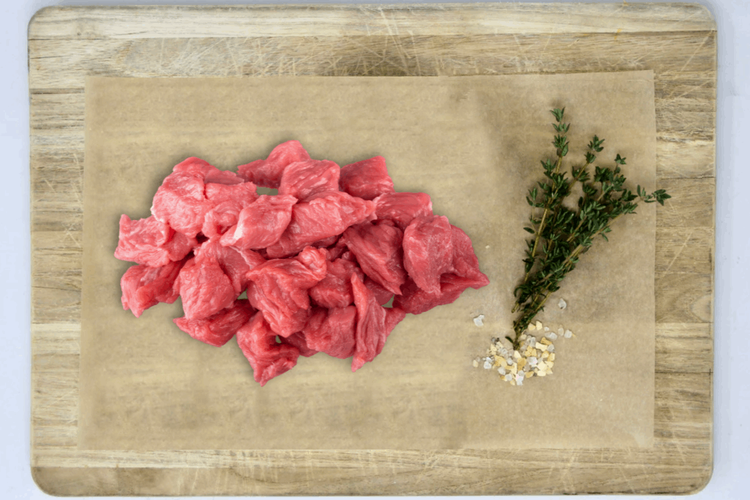 100% Grass-Fed Beef Stew Meat Uncooked Regenerative Farm Products Delivered Apsey Farms Midwest USA