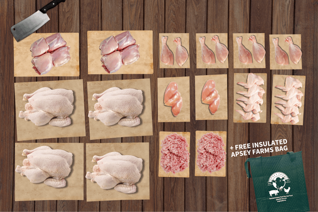 Bulk Chicken Bundle Apsey Farms Value Bundles Meat Raised Right Low Pufa Antibiotic Free Free Range No Vaccines Corn And Soy Free