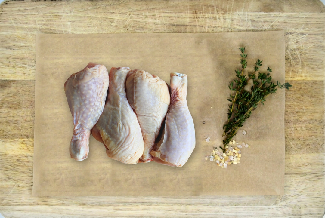 Low PUFA Corn and Soy-Free Chicken Drumsticks Uncooked Regenerative Farm Products Delivered Apsey Farms Midwest USA