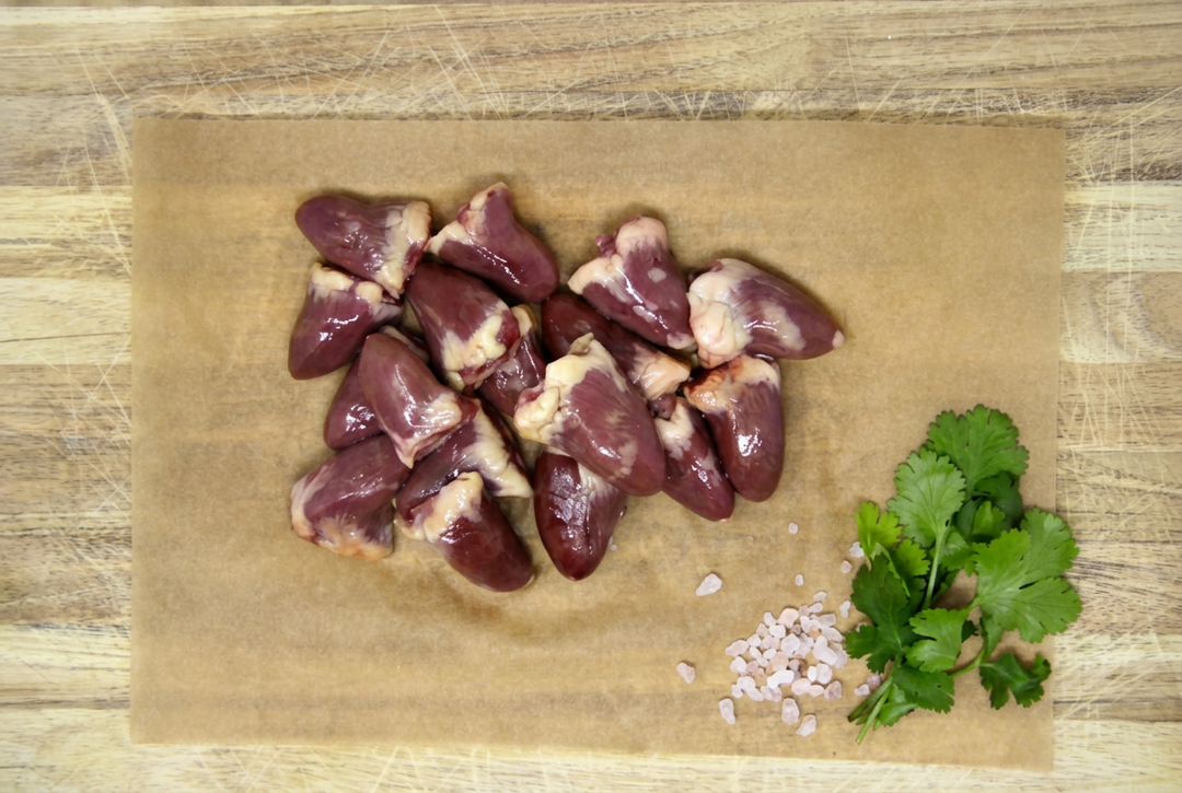 Low PUFA Corn and Soy-Free Chicken Hearts Uncooked Regenerative Farm Products Delivered Apsey Farms Midwest USA