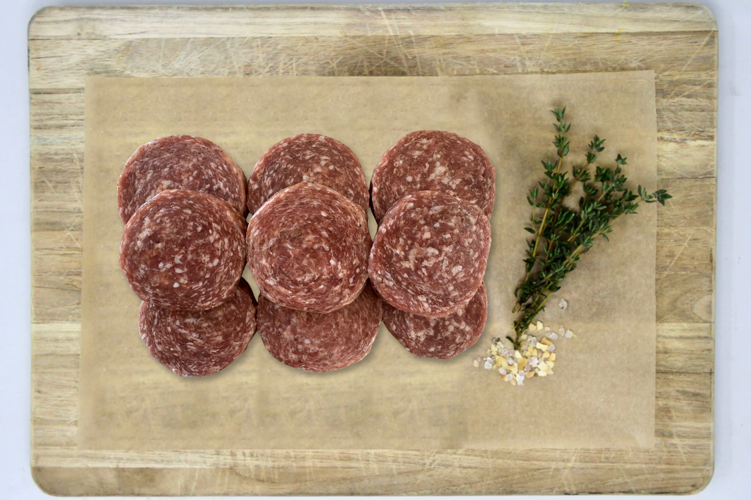 Low PUFA Pasture Raised Pork (Sugar-Free) Breakfast Sausage Patties Uncooked Regenerative Farm Products Delivered Apsey Farms Midwest USA