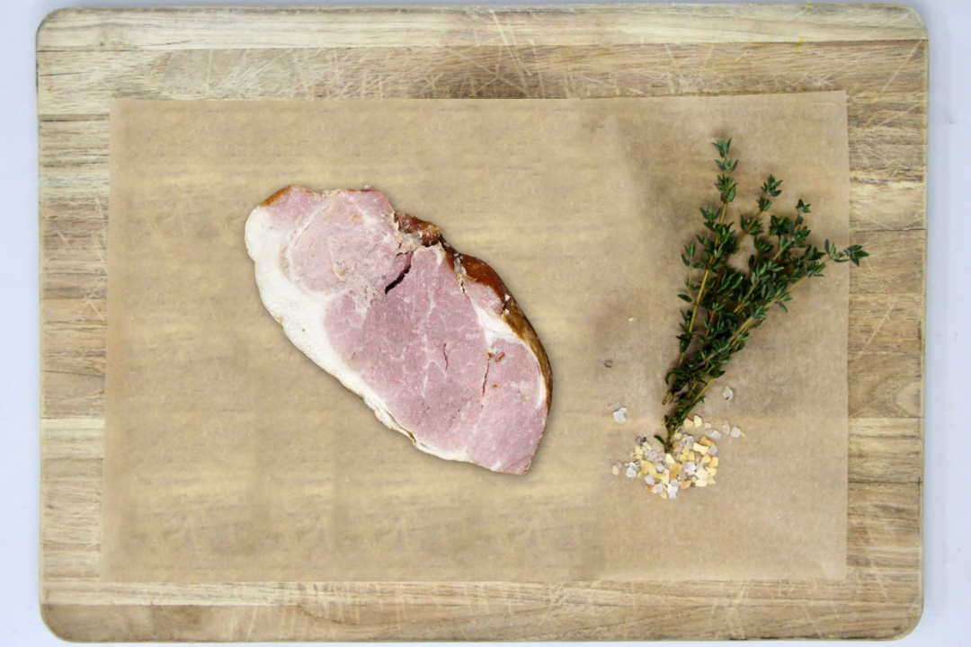 Low PUFA Pasture Raised Pork Smoked Ham Steak Uncooked Regenerative Farm Products Delivered Apsey Farms Midwest USA