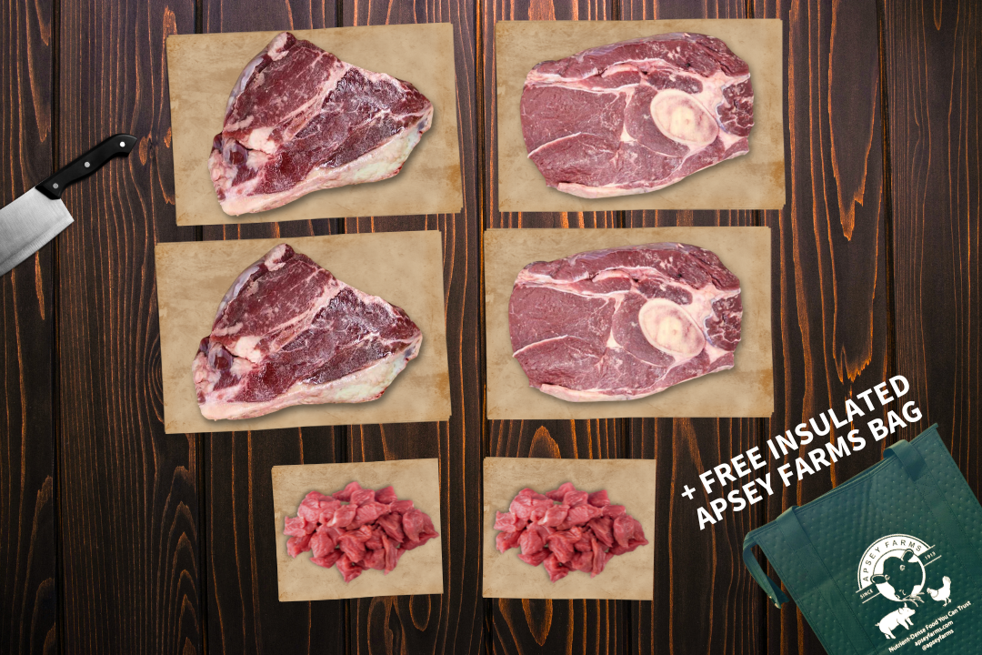 100% Grass-Fed Beef Roast Bundle Regenerative Farm Products Delivered Apsey Farms Midwest USA
