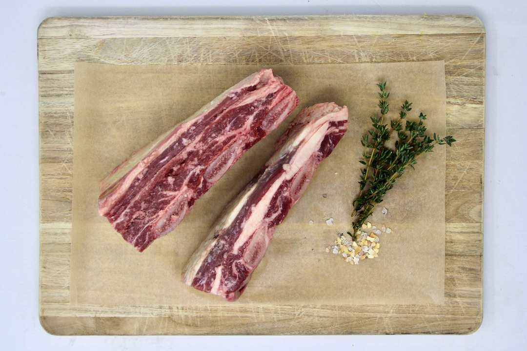 100% Grass-Fed Beef Short Ribs Uncooked Regenerative Farm Products Delivered Apsey Farms Midwest USA 