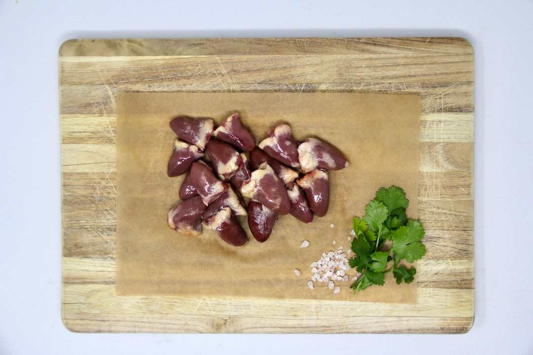 Low PUFA Corn and Soy-Free Chicken Hearts Uncooked Regenerative Farm Products Delivered Apsey Farms Midwest USA