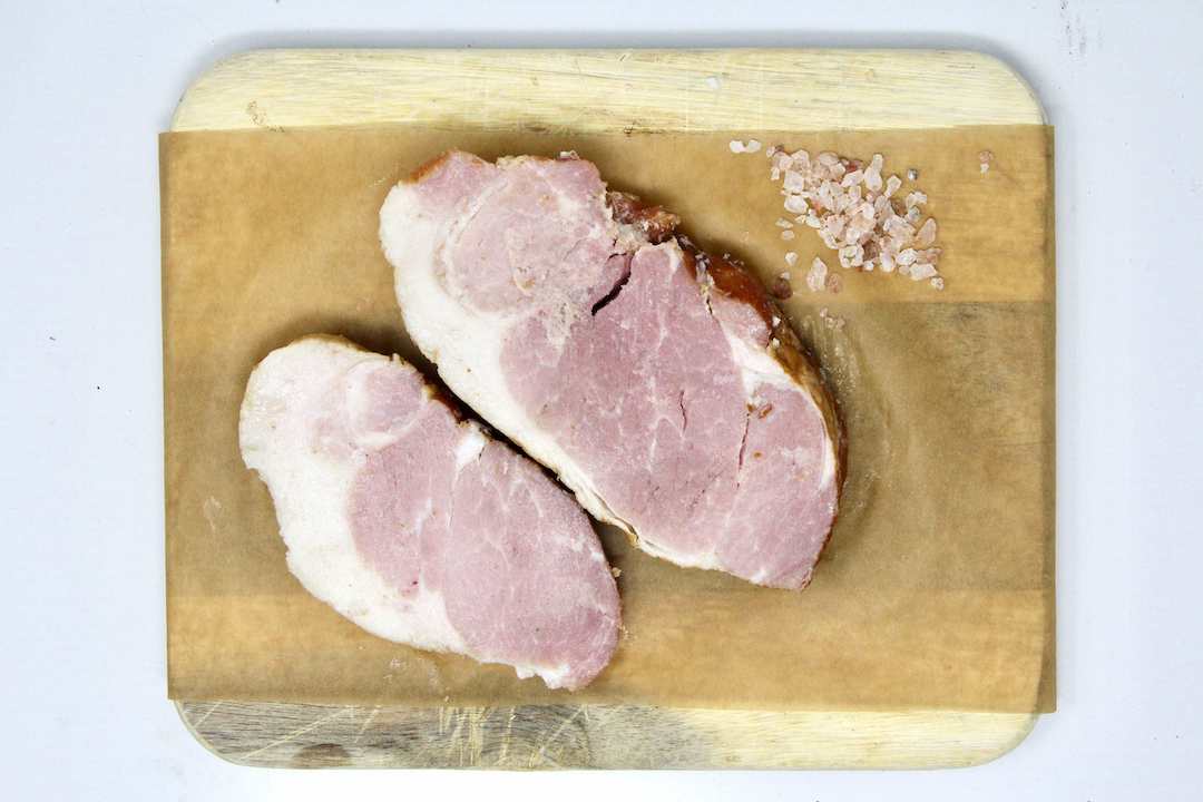 Low PUFA Pasture Raised Pork Smoked Ham Steak Uncooked Regenerative Farm Products Delivered Apsey Farms Midwest USA
