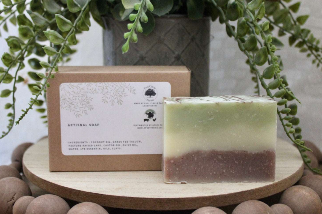 100% Grass-Fed Citrus Bliss Tallow Soap Regenerative Farm Products Delivered Apsey Farms Midwest USA